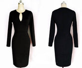 Kaamastra Front Keyhole Midi Pencil Dress